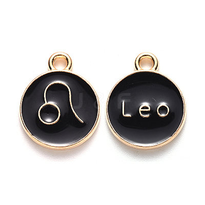 Alloy Enamel Pendants X-ENAM-S124-01B-08G-1