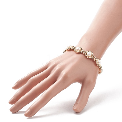 Natural Pearl Beaded Bracelet BJEW-JB09079-1