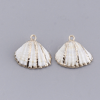 Electroplate Sea Shell Pendants X-SSHEL-S261-06-1