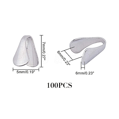 304 Stainless Steel Folding Crimp Cord Ends STAS-UN0007-90P-1