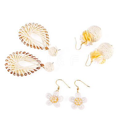 3 Pairs 3 Styles Earrring Sets EJEW-TA000-70A-1