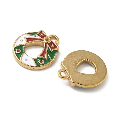 304 Stainless Steel Enamel Pendants STAS-L300-012G-39-1