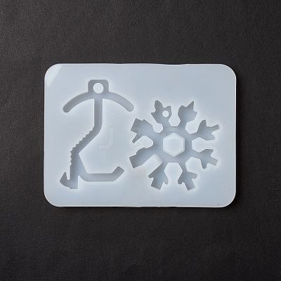 Key & Snowflake Shape DIY Pendant Silicone Molds DIY-F114-17-1