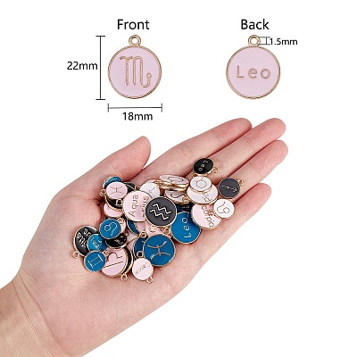 Alloy Enamel Pendants ENAM-SZ0001-14LG-RS-1