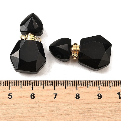 Natural Obsidian Perfume Bottle Pendants G-L623-12G-06-1