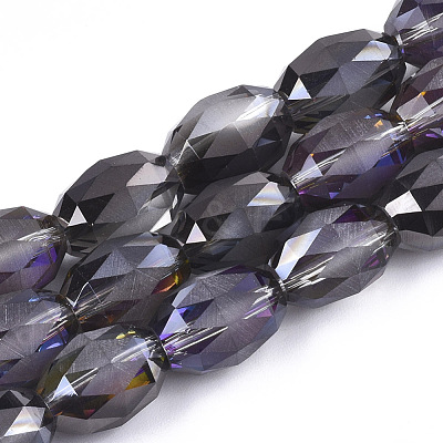 Electroplated Glass Beads Strands EGLA-T015-02B-01-1