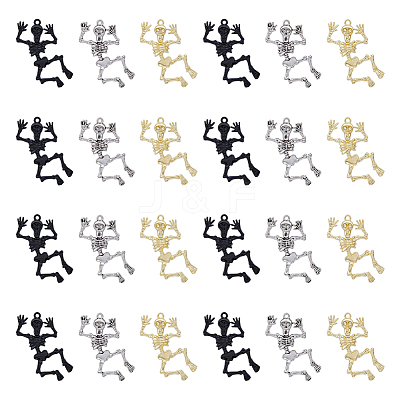 12Pcs 3 Colors Halloween Alloy Pendants FIND-DC0003-08-1