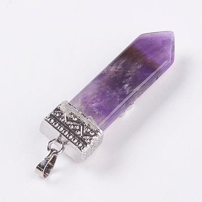 Natural Amethyst Big Pendants G-G718-A18-1