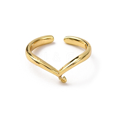 Brass Cuff Ring Components KK-NH0007-12G-1