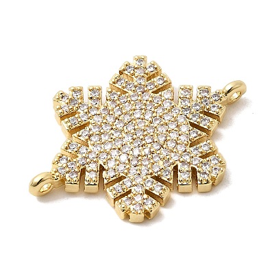 Brass Micro Pave Cubic Zirconia Connector Charms KK-L258-03C-G-1
