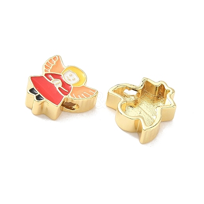 Christmas Brass Enamel Beads KK-I474-G12-1
