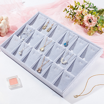 1Pc 18-Slot Velvet Pendant Necklace Displays PDIS-PH0001-05-1