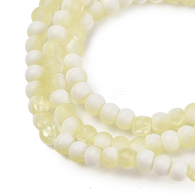 Frosted Crackle Glass Beads Strands GLAA-U001-4mm-M11-1