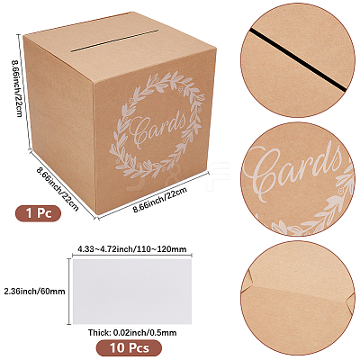 1 Set Square Printed Cardboard Boxes for Wedding Cards CBOX-SP0001-01A-1