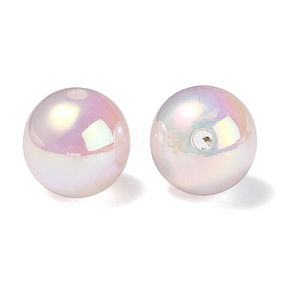 UV Plating Rainbow Iridescent Acrylic Beads PACR-E001-03H-1