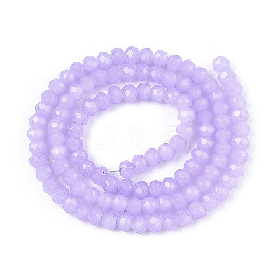 Baking Paint Imitation Jade Glass Bead Strands X-DGLA-A034-J4MM-A50-1