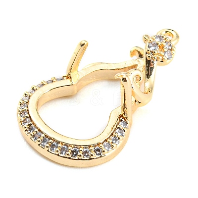Brass Micro Pave Clear Cubic Zirconia Pendant Cabochon Settings LS-KK-Q794-02B-G-1