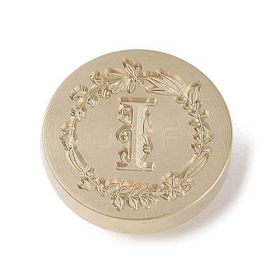 Golden Tone Wax Seal Brass Stamp Head DIY-B079-01G-I-1