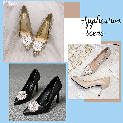 2Pcs Alloy Rhinestone Shoe Decorations AJEW-FG0003-72B-1