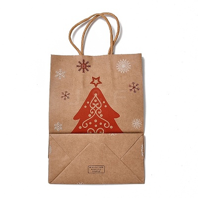 Christmas Theme Hot Stamping Rectangle Paper Bags CARB-F011-02A-1