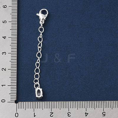 Brass Micro Pave Clear Cubic Zirconia Chain Extender KK-G491-52A-S-1