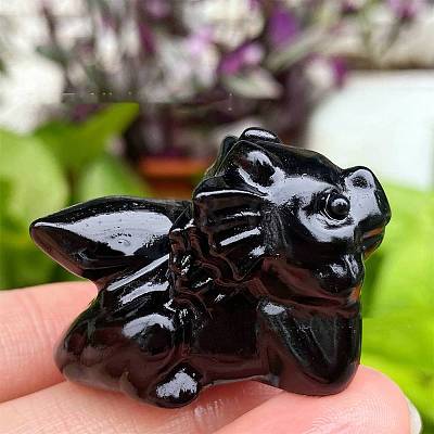 Natural Obsidian Carved Figurines Statues for Home Desktop Decoration PW-WG05555-01-1