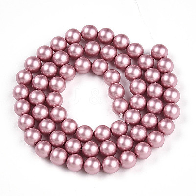 Baking Paint Pearlized Glass Pearl Bead Strands HY-N002-6mm-C01-1
