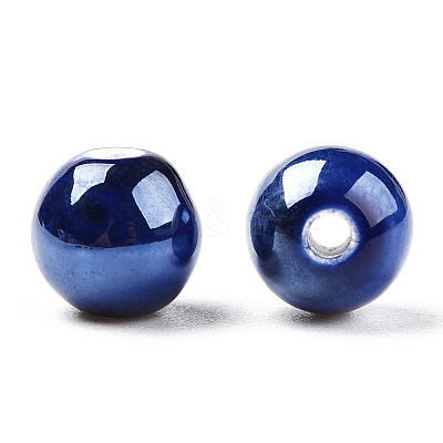 Glazed Porcelain Round Beads PORC-S489-8mm-05-1