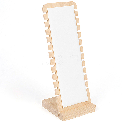 12-Slot Wood Necklaces Organizer Display Stands NDIS-WH20003-01C-1