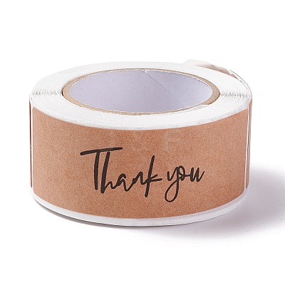 Rectangle Thank You Theme Paper Stickers DIY-B041-33B-1