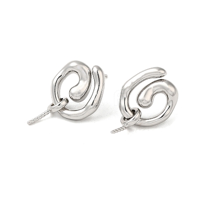 Vortex Brass Stud Earring Findings KK-M270-30P-1