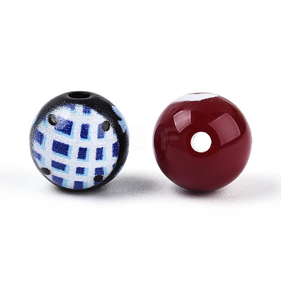 Opaque Printed Acrylic Beads SACR-T035-01M-1