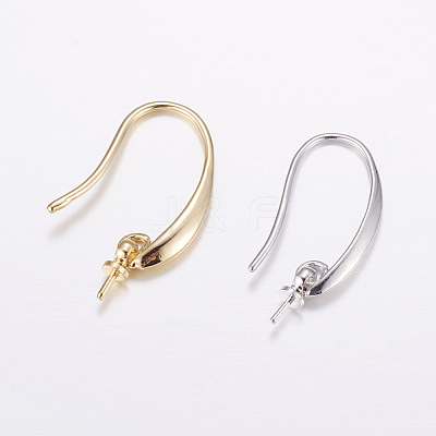 Brass Earring Hooks KK-F714-03-1