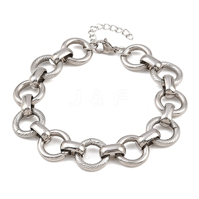 304 Stainless Steel Link Chain Bracelets for Women BJEW-Z154-01P-1