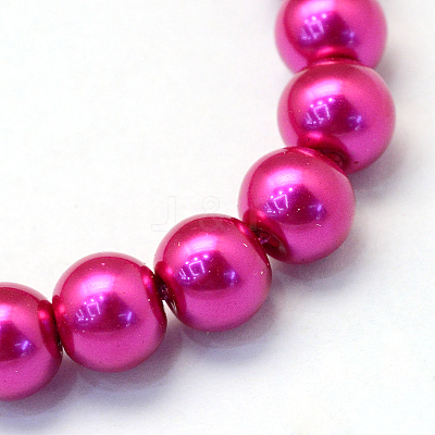 Baking Paint Pearlized Glass Pearl Round Bead Strands X-HY-Q003-10mm-17-1