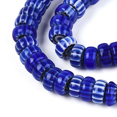Handmade Millefiori Glass Beads Strands LAMP-T021-27B-04-1