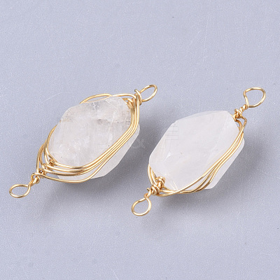 Natural Quartz Crystal Links connectors G-T131-04E-1