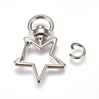 Zinc Alloy Swivel Lobster Clasps PALLOY-WH0041-01A-1