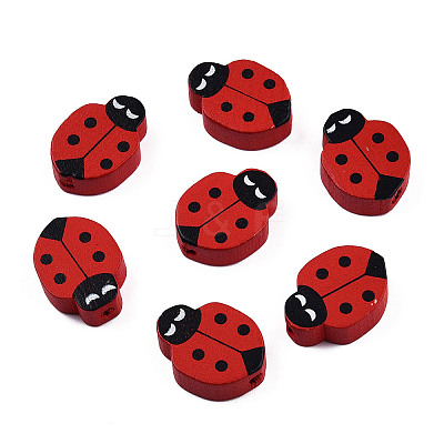 Spray Painted Wood Big Beads WOOD-N005-106-1