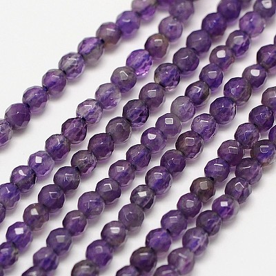 Grade A Natural Amethyst Bead Strands X-G-A129-3mm-E03-1