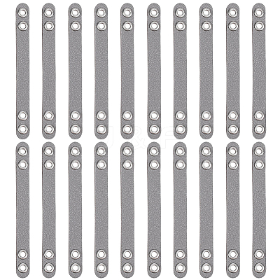 20Pcs Imitation Leather Bag Webbing Straps with Silver Color Plated Metal Eyelets for Bag Accessories DIY-NB0016-35B-1