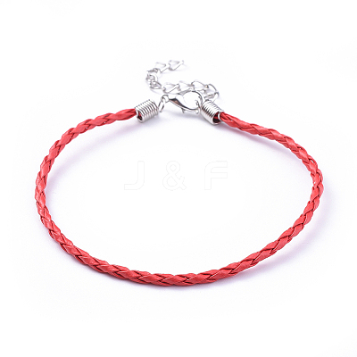 Trendy Braided Imitation Leather Bracelet Making BJEW-S076-001-1