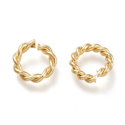 Brass Twisted Open Jump Rings X-KK-M207-01G-01-1
