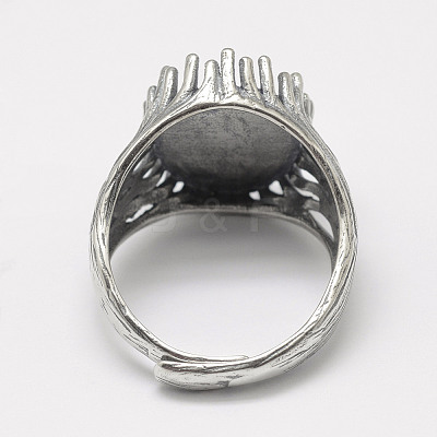 Adjustable Thailand 925 Sterling Silver Solitaire Ring Settings STER-P033-30AS-1