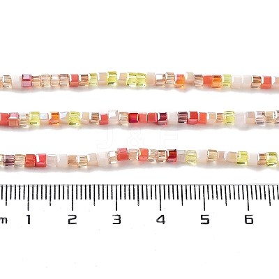Gradient Color Electroplate Glass Bead Strands GLAA-E042-05-B01-1