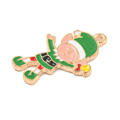 Christmas Theme Alloy Enamel Pendants ENAM-M221-01KCG-03-1