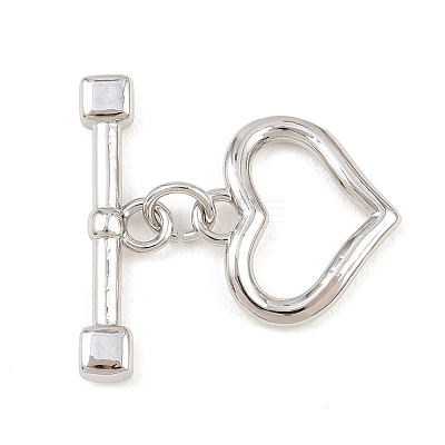 Heart Brass Toggle Clasps KK-G548-43P-02-1