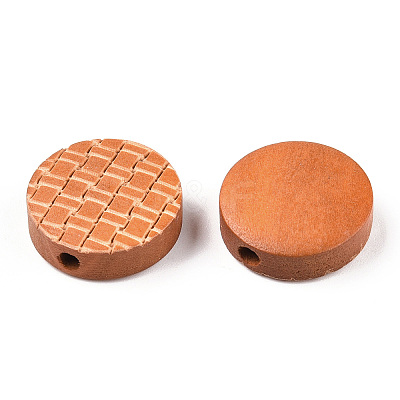 Painted Natural Wood Beads WOOD-N006-05C-1