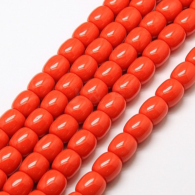 Imitation Amber Resin Drum Beads Strands for Buddhist Jewelry Making RESI-A009D-12mm-02-1