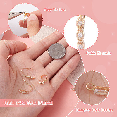 7 Pairs 7 Style Brass Micro Pave Cubic Zirconia Earring Hooks KK-TA0001-20-1